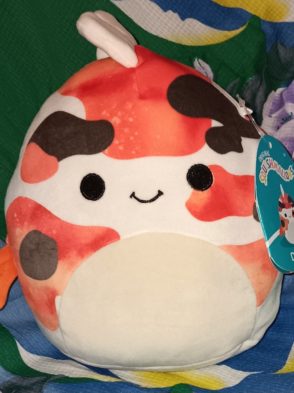 Orange & Cream Kids Plush Squishmallow - Koi Cute Sea Animal Toy